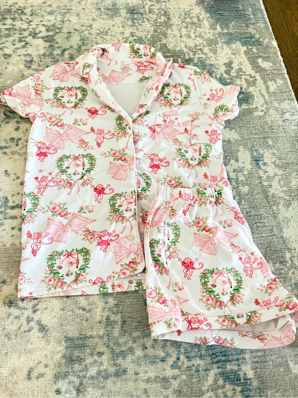 LSF X ROLLER RABBIT Pink Floral & Ballet Print Short Pajama Set